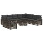 Sodo Sofų Rinkinys 11 pcs Pilka poliratanas