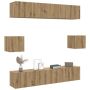 6 dalių sieninis televizoriaus spintelės komplektas Artisan Oak