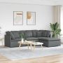 Modulinė sofa su pakoja ir pagalvėlėmis, audinys, tamsiai pilka