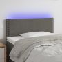 Galvūgalis su LED, tamsiai pilkas, 90x5x78/88cm,aksomas