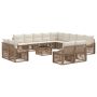 Sodo Sofų Rinkinys 14 pcs Smėlio poliratanas