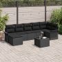 Sodo Sofų Rinkinys su saugykla 8 pcs Juoda poliratanas