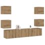6 dalių sieninis televizoriaus spintelės komplektas Artisan Oak