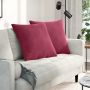Sofa Pagalvės 2 pcs Vyno raudona 80 x 80 cm Kordūrinis audinys
