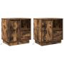 Šalia lovos spintelė 2 pcs Rūkyta ąžuolas 50 x 34,5 x 50 cm