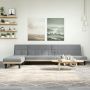 L formos sofa-lova, šviesiai pilka, 255x140x70cm, audinys