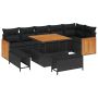 Sodo Sofų Rinkinys su pagalve 9 pcs Juoda