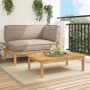 Sofos komplektas su pagalve 2 pcs Taupe Kietos akacijos mediena