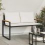 suoliukas Juoda ir kreminė balta 115 x 65 x 72 cm Ratanas