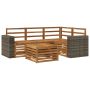 Lauko sofos komplektas 5 pcs Natūrali 59 x 59 x 37 cm