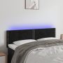 Galvūgalis su LED, juodos spalvos, 144x5x78/88cm, aksomas