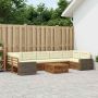 Lauko sofos komplektas 8 pcs Natūralus ir grietinėlė