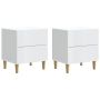 Šalia lovos spintelė su stalčių 2 pcs Balta 43 x 34,5 x 48 cm