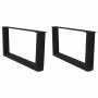 Kavos staliuko kojelės, V formos, 2 vnt., juodos, 70x(30-31,3) cm, plienas