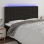 Galvūgalis su LED, juodos spalvos, 160x5x118/128cm, audinys