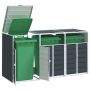 Ratukų konteinerių laikiklis trijoms šiukšliadėžėms, antracito spalvos, 216x81x115cm, plienas
