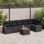 Sodo Sofų Rinkinys su pagalve 7 pcs Juoda poliratanas