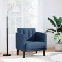 Sofa-kėdė su porankiais, mėlyna, 53 cm, audinys