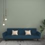 Dvivietė sofa-lova, mėlynos spalvos, aksomas
