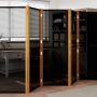 Kambario pertvara, 5 dalių, juodos spalvos, 350x180cm
