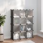 Storage Cube Organizer su 12 kubelių ir durelėmis Black PP