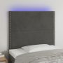 Galvūgalis su LED, tamsiai pilkas, 100x5x118/128cm, aksomas