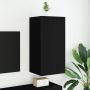 Sieninė TV spintelė su LED lemputėmis, juoda, 40,5x35x80cm