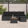 Sodo Sofų Rinkinys su saugykla 6 pcs Juoda poliratanas