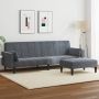 Dvivietė sofa-lova su pakoja, tamsiai pilkos spalvos, aksomas
