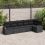 Sodo Sofų Rinkinys su pagalve 6 pcs Juoda Poli ratanas