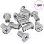 Užrakto veržlė 12 pcs Sidabro M6 x 15 mm Plienas