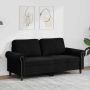 Dvivietė sofa, juodos spalvos, 140cm, aksomas