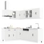 Virtuvinių spintelių komplektas, 11 dalių, Kalmar, balta