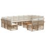 Lauko sofos komplektas 13 pcs Natūralus ir grietinėlės baltas