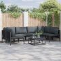 Sodo Sofų Rinkinys su pagalve 7 pcs Juoda Plienas
