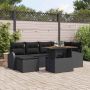 Sodo Sofų Rinkinys su pagalve 7 pcs Juoda