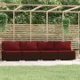 Keturvietė sofa su pagalvėlėmis, rudos spalvos, poliratanas