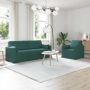 Sofa 2 pcs Tamsiai žalia 198 x 78 x 80 cm audinys