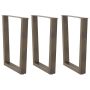 Valgomojo stalo kojelės, V formos, 3 vnt., natūralus plienas, 70x(72-73,3) cm, plienas