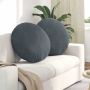 Sėdynių pagalvėlės 2 pcs Tamsiai pilka Ø 40 x 13 cm Aksomas