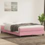 Box Spring Lova be čiužinio Rožinė 140x220 cm aksomas
