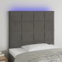 Galvūgalis su LED, tamsiai pilkas, 100x5x118/128cm, aksomas