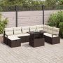Sodo Sofų Rinkinys su pagalve 9 pcs Ruda Poli ratanas