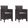 Sodo Kėdė su pagalve 2 pcs Ruda 53 x 49 x 85 cm Polipropilenas