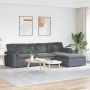 Modulinė sofa su pakoja ir pagalvėlėmis, tamsiai pilka