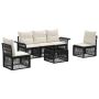 Sodo Sofų Rinkinys 6 pcs Juoda poliratanas