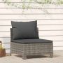 Sodo vidurinė sofa su pagalvėle, pilka, polirotangas