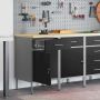 Darbo spinta su stalčių 2 pcs Juoda ir pilka 100 x 55 x 85 cm