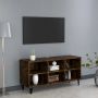 TV spintelė su metalinėmis kojomis, dūminė, 103,5x30x50cm