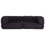 Dvivietė modulinė sofa, antracito spalvos, 140x70x36, audinys